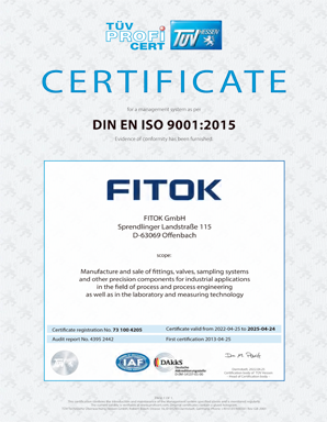 FITOK GmbH ISO 9001