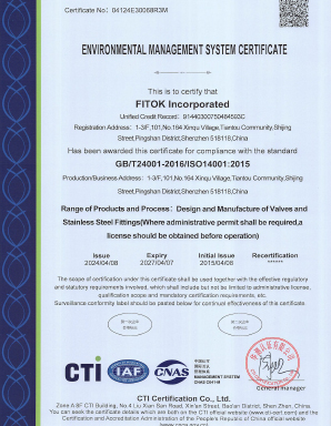 FITOK Incorporated ISO 14001